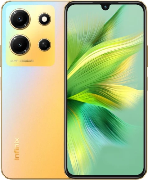 Смартфон Infinix X6716 Note 30i 128Gb 8Gb золотой моноблок 3G 4G 2Sim 6.66" 1080x2400 Android 13 64Mpix 802.11 a/b/g/n/ac NFC GPS GSM900/1800 GSM1900 FM microSD max1024Gb
