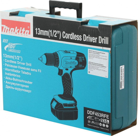 Дрель-шуруповерт Makita DDF453RFE аккум. патрон:быстрозажимной (кейс в комплекте)