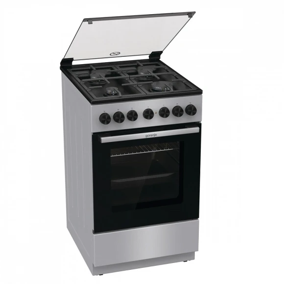 Плита Комбинированная Gorenje GK5B44SF серебристый (стеклянная крышка) реш.чугун Плита Комбинированная Gorenje GK5B44SF серебристый (стеклянная крышка) реш.чугун