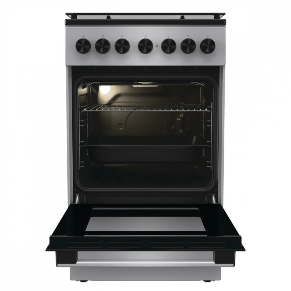 Плита Комбинированная Gorenje GK5B44SF серебристый (стеклянная крышка) реш.чугун Плита Комбинированная Gorenje GK5B44SF серебристый (стеклянная крышка) реш.чугун