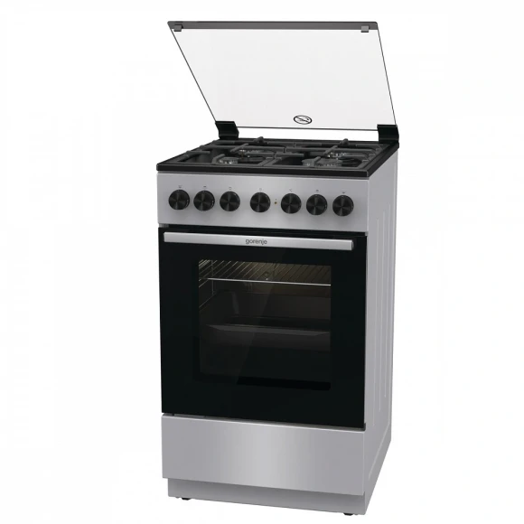 Плита Комбинированная Gorenje GK5B44SF серебристый (стеклянная крышка) реш.чугун Плита Комбинированная Gorenje GK5B44SF серебристый (стеклянная крышка) реш.чугун