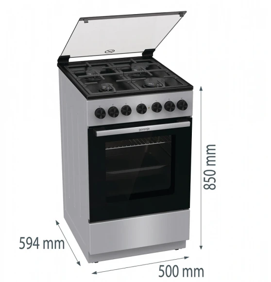 Плита Комбинированная Gorenje GK5B44SF серебристый (стеклянная крышка) реш.чугун Плита Комбинированная Gorenje GK5B44SF серебристый (стеклянная крышка) реш.чугун