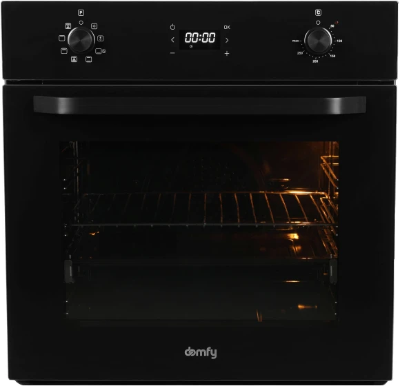 Духовой шкаф Электрический Domfy DM6642EO BG стекло черное Духовой шкаф Электрический Domfy DM6642EO BG стекло черное