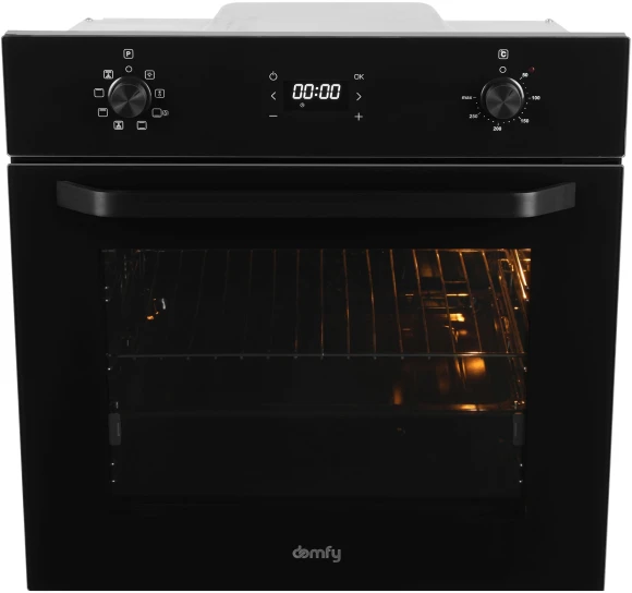 Духовой шкаф Электрический Domfy DM6642EO BG стекло черное Духовой шкаф Электрический Domfy DM6642EO BG стекло черное