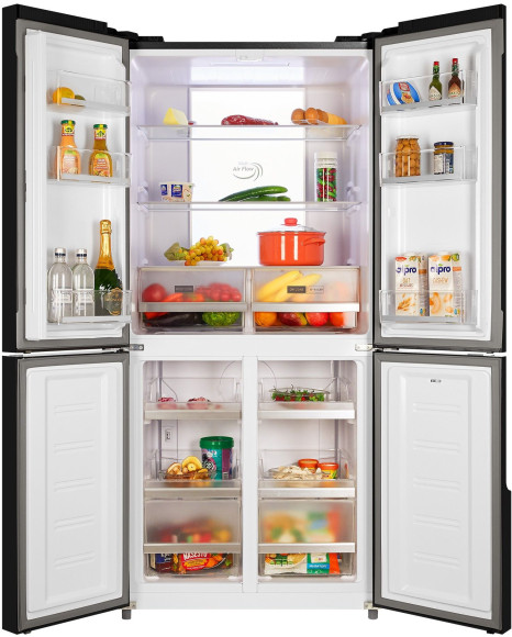 Холодильник Nordfrost RFQ 510 NFGB 3-хкамерн. черный инвертер