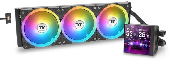 Система водяного охлаждения Thermaltake MAGFloe 360 Ultra Snow ARGB Soc-AM5/AM4/1200/1700/1851 белый 4-pin 30.6-32.5dB Al LCD 355W Ret (CL-W433-PL12SW-A)