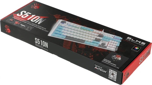 Клавиатура A4Tech Bloody S510N механическая белый USB for gamer LED (S510N (ICY WHITE )) Клавиатура A4Tech Bloody S510N механическая белый USB for gamer LED (S510N (ICY WHITE ))
