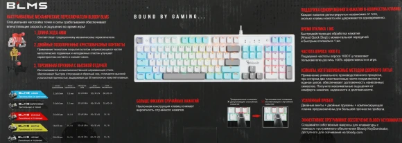 Клавиатура A4Tech Bloody S510N механическая белый USB for gamer LED (S510N (ICY WHITE )) Клавиатура A4Tech Bloody S510N механическая белый USB for gamer LED (S510N (ICY WHITE ))