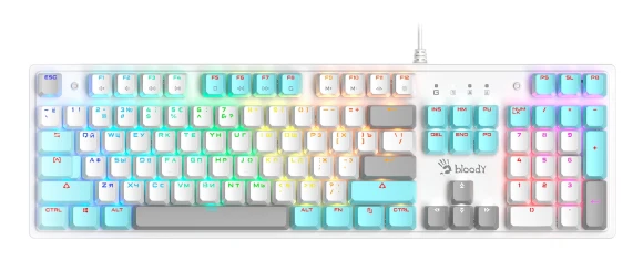 Клавиатура A4Tech Bloody S510N механическая белый USB for gamer LED (S510N (ICY WHITE )) Клавиатура A4Tech Bloody S510N механическая белый USB for gamer LED (S510N (ICY WHITE ))