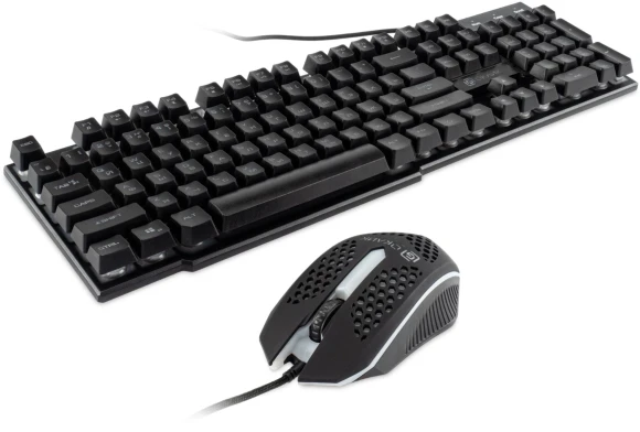 Клавиатура + мышь Оклик 400GMK клав:черный мышь:черный USB LED (1546779)