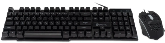 Клавиатура + мышь Оклик 400GMK клав:черный мышь:черный USB LED (1546779)