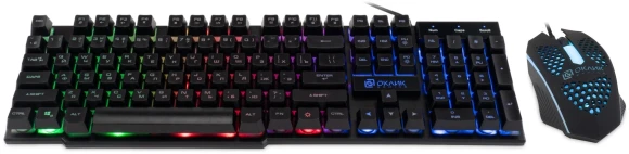 Клавиатура + мышь Оклик 400GMK клав:черный мышь:черный USB LED (1546779)