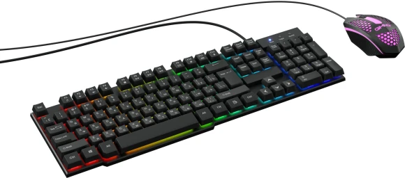 Клавиатура + мышь Оклик 400GMK клав:черный мышь:черный USB LED (1546779)