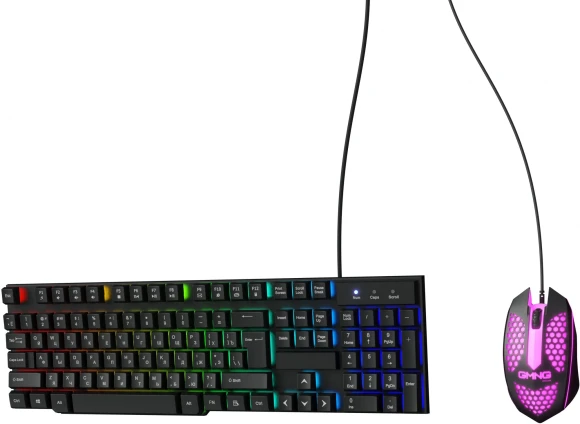 Клавиатура + мышь Оклик 400GMK клав:черный мышь:черный USB LED (1546779)