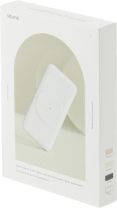 Мобильный аккумулятор Solove W10 10000mAh QC3.0/PD3.0 3A USB-A/USB-C беспров.зар. белый (W10 WHITE RUS)