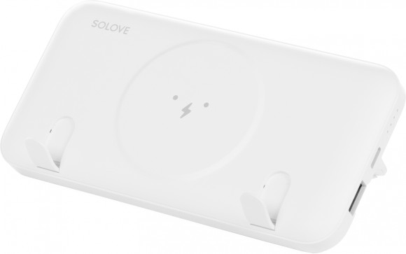 Мобильный аккумулятор Solove W10 10000mAh QC3.0/PD3.0 3A USB-A/USB-C беспров.зар. белый (W10 WHITE RUS)