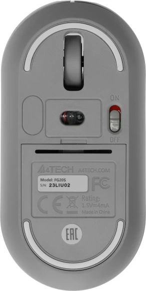 Мышь A4Tech Fstyler FG20S белый/серый оптическая 2000dpi silent беспров. USB для ноутбука 3but (FG20S USB WHITE)