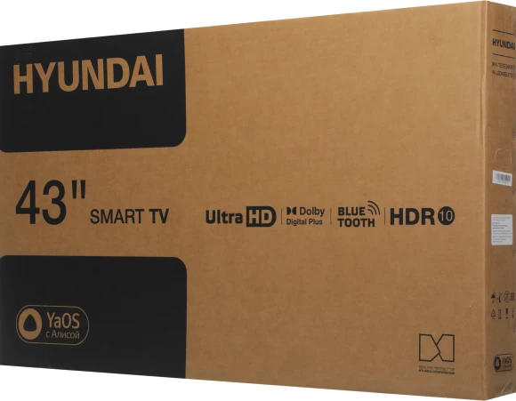 Телевизор LED Hyundai 43" H-LED43BU7012 YaOS Frameless черный/черный 4K Ultra HD 60Hz DVB-T DVB-T2 DVB-C DVB-S DVB-S2 USB WiFi Smart TV Телевизор LED Hyundai 43" H-LED43BU7012 YaOS Frameless черный/черный 4K Ultra HD 60Hz DVB-T DVB-T2 DVB-C DVB-S DVB-S2 USB WiFi Smart TV