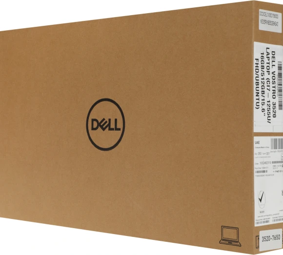 Ноутбук Dell Vostro 3520 Core i7 1255U 16Gb SSD512Gb Intel Iris Xe graphics 15.6" WVA FHD (1920x1080) Linux Ubuntu black WiFi BT Cam (3520-7650)