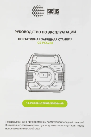 Электростанция портативная Cactus CS-PCS288 80000mAh 2.1A 3xUSB черный