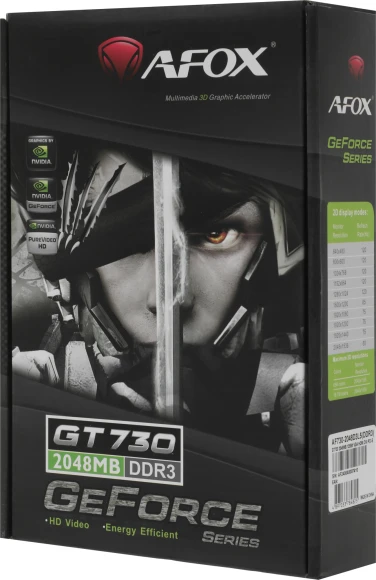 Видеокарта Afox PCI-E 2.0 AF730-2048D3L5 NVIDIA GeForce GT 730 2Gb 64bit GDDR3 900/1333 DVIx1 HDMIx1 CRTx1 HDCP Ret low profile Видеокарта Afox PCI-E 2.0 AF730-2048D3L5 NVIDIA GeForce GT 730 2Gb 64bit GDDR3 900/1333 DVIx1 HDMIx1 CRTx1 HDCP Ret low profile