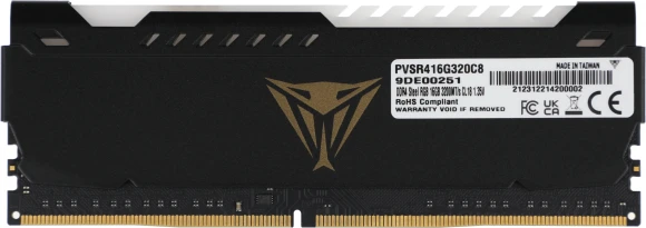 Память DDR4 16GB 3200MHz Patriot PVSR416G320C8 Viper Steel RGB RTL Gaming PC4-25600 CL18 DIMM 288-pin 1.35В dual rank с радиатором Ret Память DDR4 16GB 3200MHz Patriot PVSR416G320C8 Viper Steel RGB RTL Gaming PC4-25600 CL18 DIMM 288-pin 1.35В dual rank с радиатором Ret
