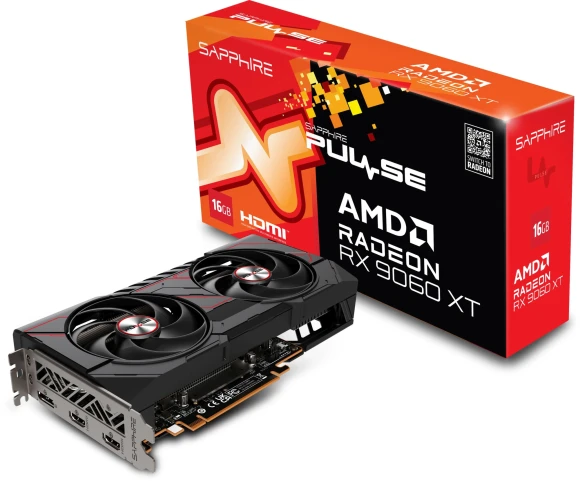 Видеокарта Sapphire PCI-E 5.0 11350-03-20G PULSE AMD RADEON RX 9060 XT GAMING OC 16GB DUAL AMD Radeon RX 9060XT 16Gb 128bit GDDR6 2700/20000 HDMIx2 DPx1 HDCP Ret