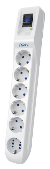 Сетевой фильтр Pilot L (GP) 172 3м (6 розеток) белый (коробка) Сетевой фильтр Pilot L (GP) 172 3м (6 розеток) белый (коробка)