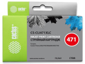 Картридж струйный Cactus CS-CLI471XLC CLI-471XL C голубой (10.8мл) для Canon TS5040/MG5740/MG6840/MG7740 с чипом
