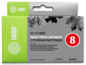 Картридж струйный Cactus CS-CLI8BK CLI-8BK черный (12мл) для Canon MP470/MP500/MP530/MP600/MP800/MP810/MP830/MP970 с чипом