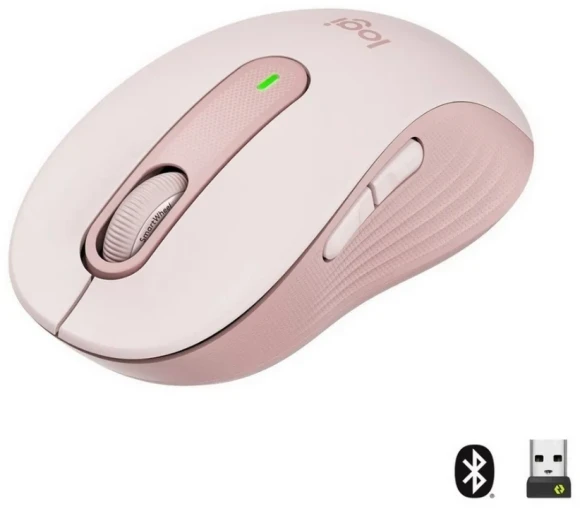 Мышь Logitech M650 розовый оптическая 4000dpi беспров. BT/Radio USB 4but (910-006391)