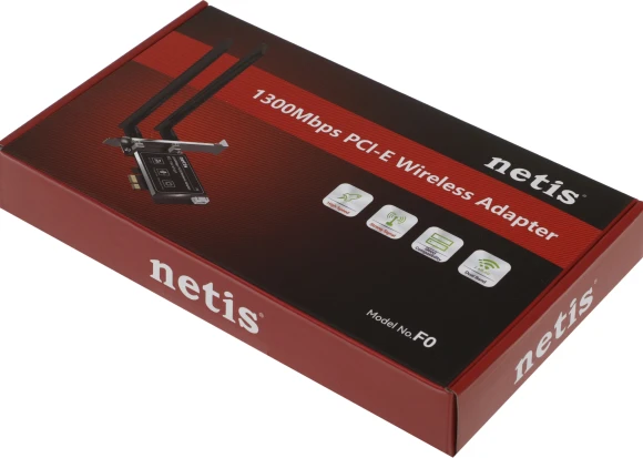 Сетевой адаптер Wi-Fi Netis F0 AC1300 PCI Express (ант.внеш.съем) 2ант. Сетевой адаптер Wi-Fi Netis F0 AC1300 PCI Express (ант.внеш.съем) 2ант.