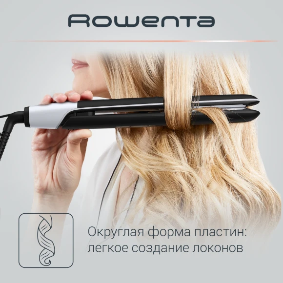 Выпрямитель Rowenta SF4621F0 черный макс.темп.:210С покрытие:керамическое (1830008586)