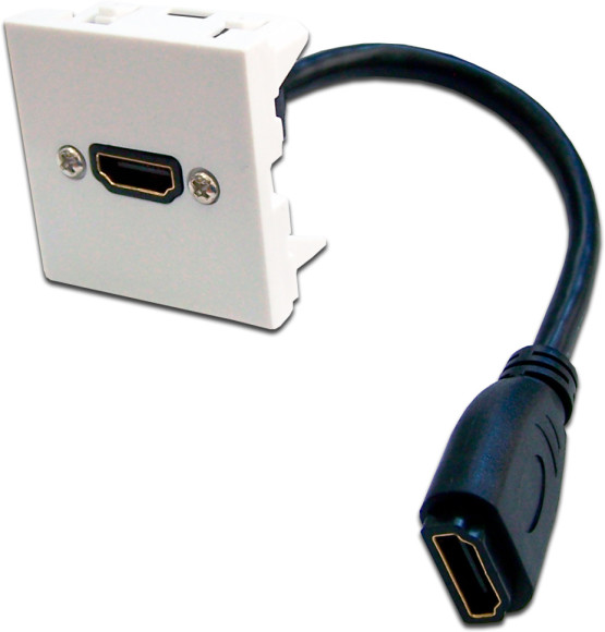 Вставка Lanmaster LAN-SIP-23HDMI-WH накладная встраиваемая 45x45x без крышки Mosaic пластик белый (упак.:1шт)