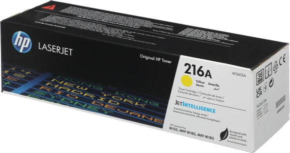 Картридж лазерный HP 216A W2412A желтый бар.в компл. (850стр.) для HP MFP M182/ M183 Картридж лазерный HP 216A W2412A желтый бар.в компл. (850стр.) для HP MFP M182/ M183