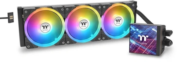 Система водяного охлаждения Thermaltake MAGFloe 420 Ultra Snow ARGB Soc-AM5/AM4/1200/1700/1851 белый 4-pin 34.5-38.8dB Al LCD 360W Ret (CL-W452-PL14SW-A)