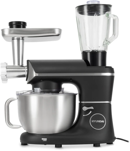Кухонная машина Hyundai HYM-S8591 планетар.вращ. 1500Вт черный/серебристый