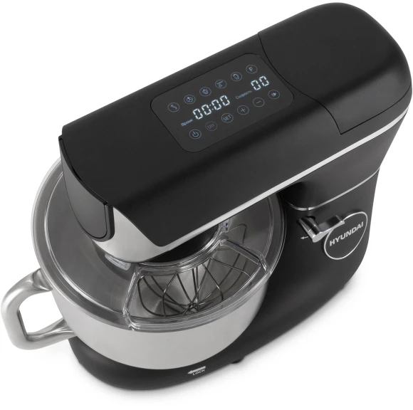 Кухонная машина Hyundai HYM-S8591 планетар.вращ. 1500Вт черный/серебристый