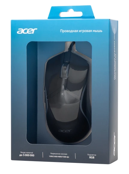 Мышь Acer OMW144 черный оптическая 7200dpi USB 7but (ZL.MCEEE.014)