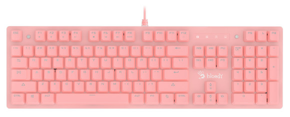 Клавиатура A4Tech B800 Dual Color механическая белый/белый USB for gamer LED (B800 PINK) кабель 1.8м