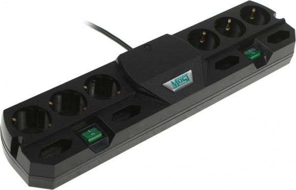 Сетевой фильтр Most TRG 5м (10 розеток) черный (коробка)