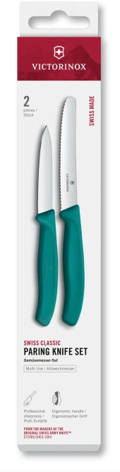 Набор ножей кухон. Victorinox Swiss Classic 6.7111.34C1 для овощей компл.:3предм. красный европодвес Набор ножей кухон. Victorinox Swiss Classic 6.7111.34C1 для овощей компл.:3предм. красный европодвес