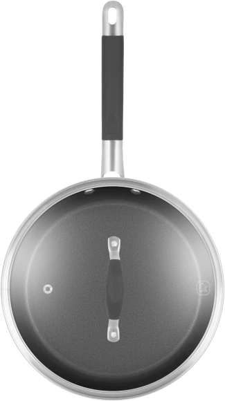 Сковорода Rondell Stern RDS-1264 круглая 26см покрытие: Excalibur ручка несъемная (с крышкой) серый