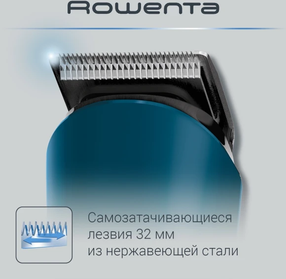 Триммер Rowenta Jungle TN8908F0 черный/бирюзовый (насадок в компл:3шт)