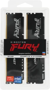 Память DDR5 16GB 6000MHz Kingston KF560C30BBE-16 Fury Beast Black Expo RTL Gaming PC5-48000 CL30 DIMM 288-pin 1.4В kit single rank с радиатором Ret