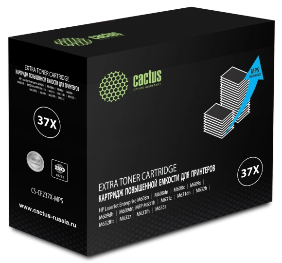 Картридж лазерный Cactus CS-CF237X-MPS CF237YX черный (50000стр.) для HP LJ M608n/M608dn/M609x/M631h/M631z/M632h Картридж лазерный Cactus CS-CF237X-MPS CF237YX черный (50000стр.) для HP LJ M608n/M608dn/M609x/M631h/M631z/M632h