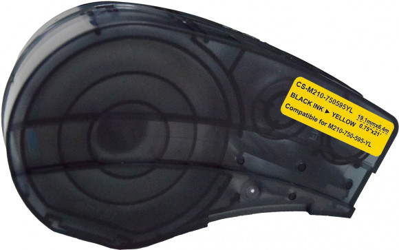 Картридж ленточный Cactus CS-M210-750595YL M210-750-595-YL черный на желтом 19.1x6.4 для Brady M210/M211/M210-LAB
