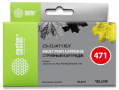 Картридж струйный Cactus CS-CLI471XLY CLI-471XL Y желтый (10.8мл) для Canon TS5040/MG5740/MG6840/MG7740 с чипом