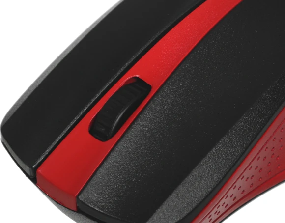 Мышь Оклик 485MW черный/красный оптическая 1600dpi беспров. USB для ноутбука 3but (997828)
