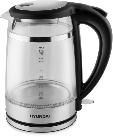 Чайник электрический Hyundai HYK-G3036 1.7л. 2200Вт черный/прозрачный корпус: стекло/пластик Чайник электрический Hyundai HYK-G3036 1.7л. 2200Вт черный/прозрачный корпус: стекло/пластик